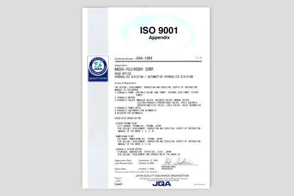 ISO 9001 Hydraulics